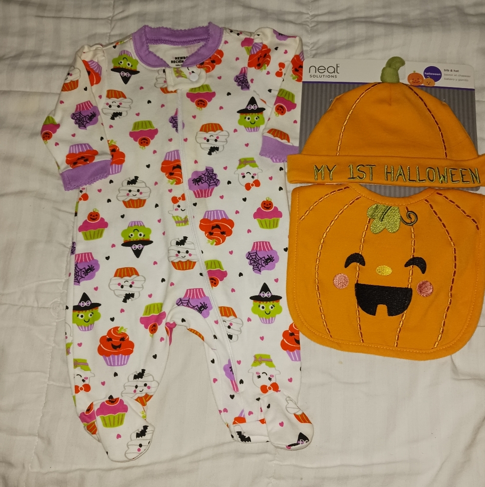 Halloween Sleeper, Beanie & Bib